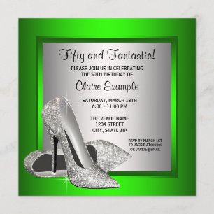 Invitación Lime Green High Heels Mujeres Fiesta de Cumpleaños