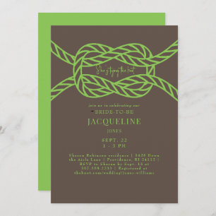 Invitación Lime Green y Brown atando la ducha de matrimonio K