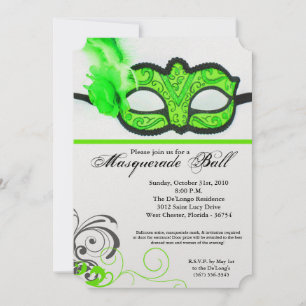 Invitación Lime Mascarada Máscara de pelotas Disfraces Hallow