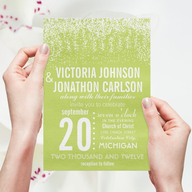 Invitación Lime Photo Confetti Modern Typography (Subido por el creador)