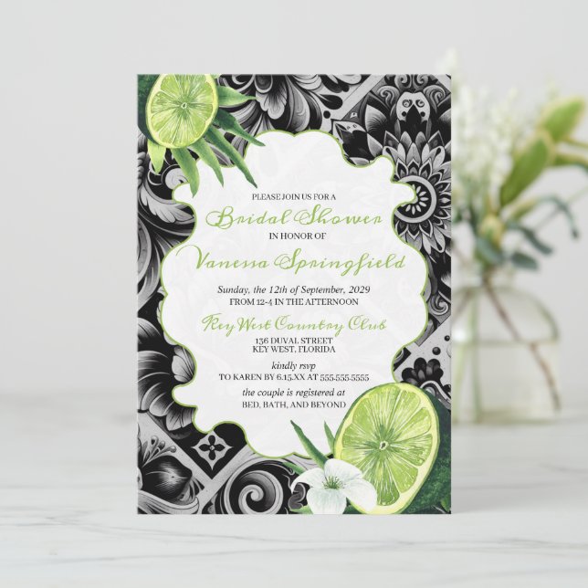 Invitación Lime Tile Bridal Shower (Anverso de pie)