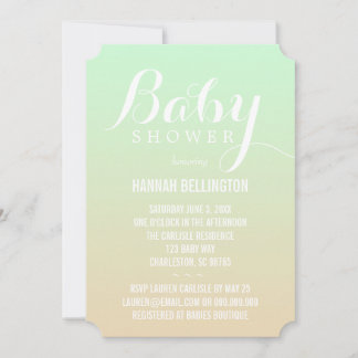 Invitación Lime y Peach Baby