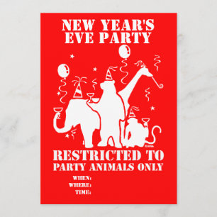 Invitación Limitado únicamente a animales fiestas