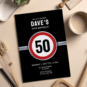 Invitación Límite de velocidad cumpleaños 50