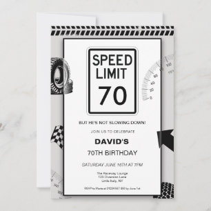 Invitación Límite de velocidad cumpleaños 70