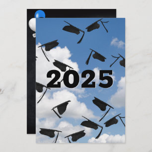 Invitación Límites de graduación en negro de 2024 en el cielo