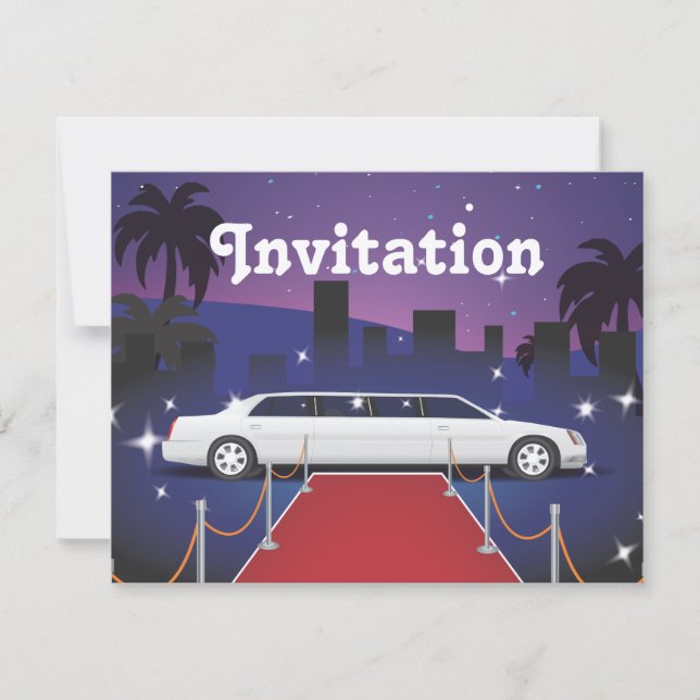 Invitación Limo, celebridad de la alfombra roja (Anverso)