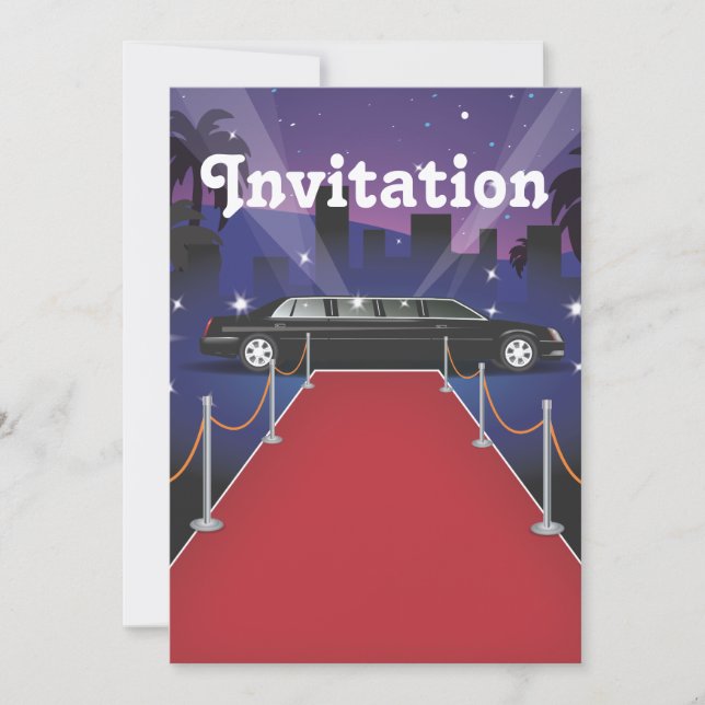 Invitación Limo, celebridad de la alfombra roja (Anverso)