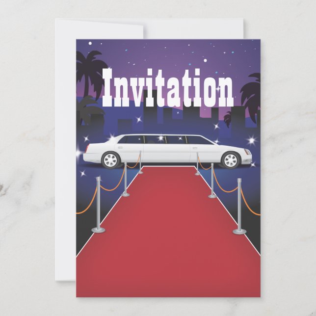 Invitación Limo, celebridad de la alfombra roja (Anverso)