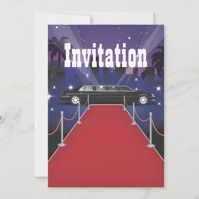 Invitación Limo, celebridad de la alfombra roja (Anverso)