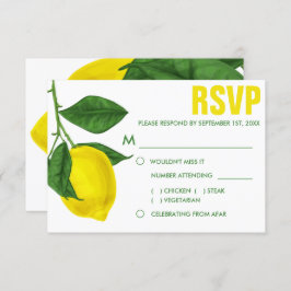 Invitación Limón acuático y hojas | Elección de comidas RSVP