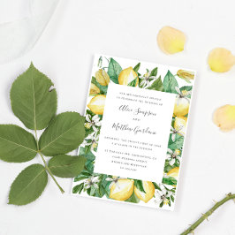 Invitación Limón de cítricos pintado y boda de acuarela de ho