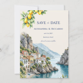 Invitación Limon Italiano de la Costa de Amalfi Save the Date