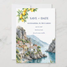 Limon Italiano de la Costa de Amalfi Save the Date