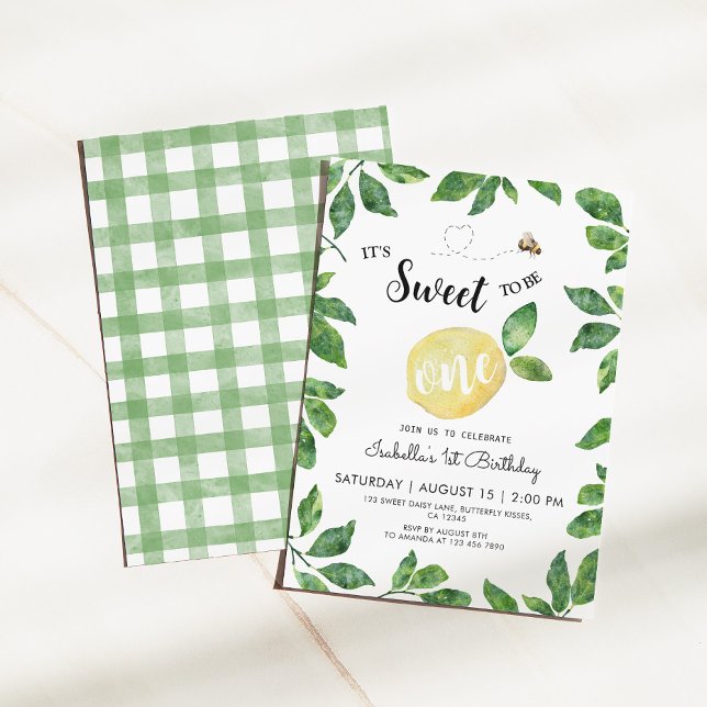 Invitación Limón y abeja lindo primer cumpleaños (Subido por el creador)
