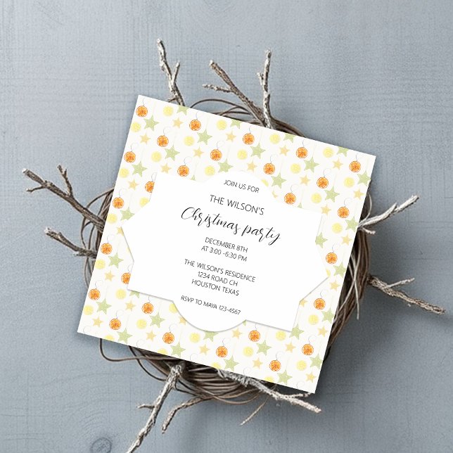 Invitación Limón Y Naranjas De La Decoración De Las Vacacione (Subido por el creador)