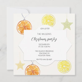Invitación Limón Y Naranjas De La Decoración De Las Vacacione