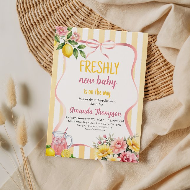 Invitación Limonada Floral Niña Fresca Nueva Fiesta de Bebé L (Subido por el creador)