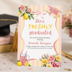 Invitación Limonada Graduada Recientemente Fiesta de Graduaci