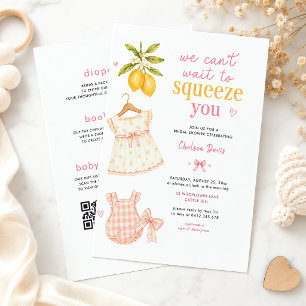 Invitación Limonada Rosa Acuarela Caprichosa Niña