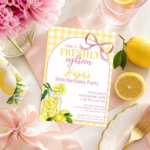 Invitación Limonada Rosa Amarilla Cuadros Tiernos Cumpleaños 
