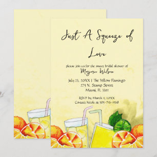 Invitación Limonada Squeeze of Love Limón Cítrico Fiesta de B