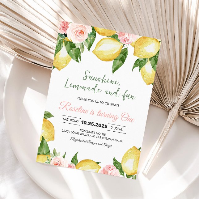 Invitación Limonada Sunshine y Cumpleaños de Limón Divertido (Subido por el creador)