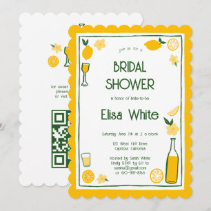 Invitación Limoncello Lemonade PERSONALIZADO QR Bridal Shower