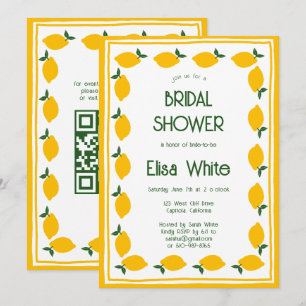 Invitación Limoncello Lemons PERSONALIZADO QR Código Ducha de