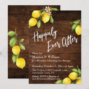 Invitación Limones A La Acuarela De Madera Rústica Felices Pa