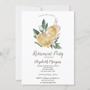 Invitación Limones Acuarela Botánica Jubilación