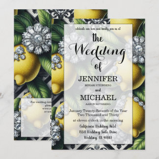 Invitación Limones Amalfi + Diamantes | Boda de Código QR de