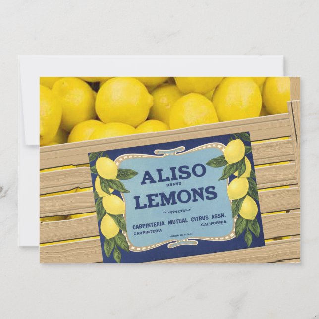 Invitación Limones de Aliso en un cajón (Anverso)