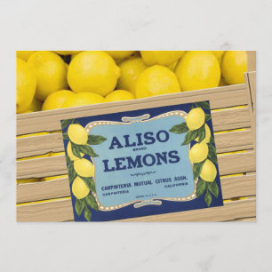 Invitación Limones de Aliso en un cajón