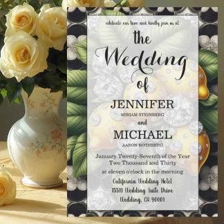 Invitación Limones de Amalfi + Diamantes | Boda de Código QR