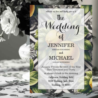 Invitación Limones de Amalfi + Diamantes | Boda de Código QR