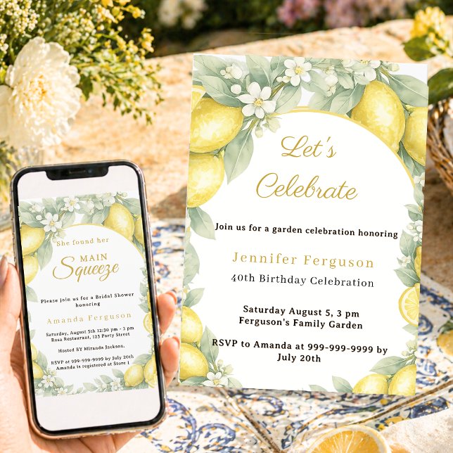 Invitación Limones de cumpleaños jardín de verano cítricos (Subido por el creador)