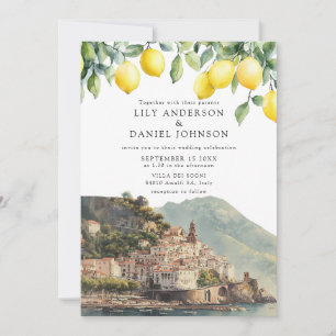 Invitación Limones de la Costa de Amalfi Código QR Italiano B