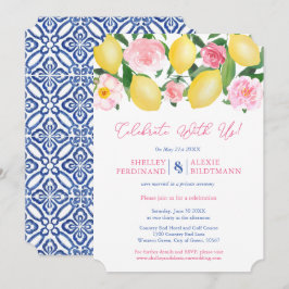 Invitación Limones de Positano Baldosas Azules Solo Recepción
