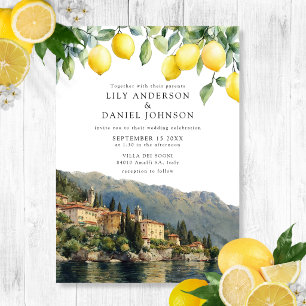 Invitación Limones del Lago de Como Boda Italiana
