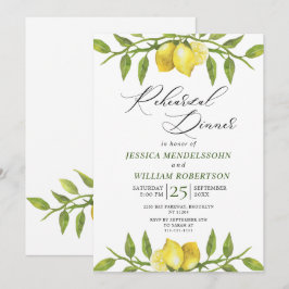 Invitación Limones elegantes vegetación Cena de ensayo modern