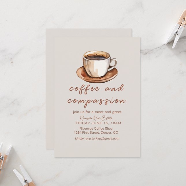 Invitación Limpia | café y compasión  (Anverso/Reverso In Situ)