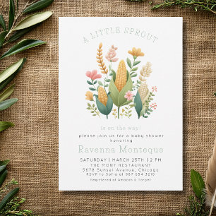 Invitación Limpia la Granja Maíz Un Pequeño Brote Fiesta de B