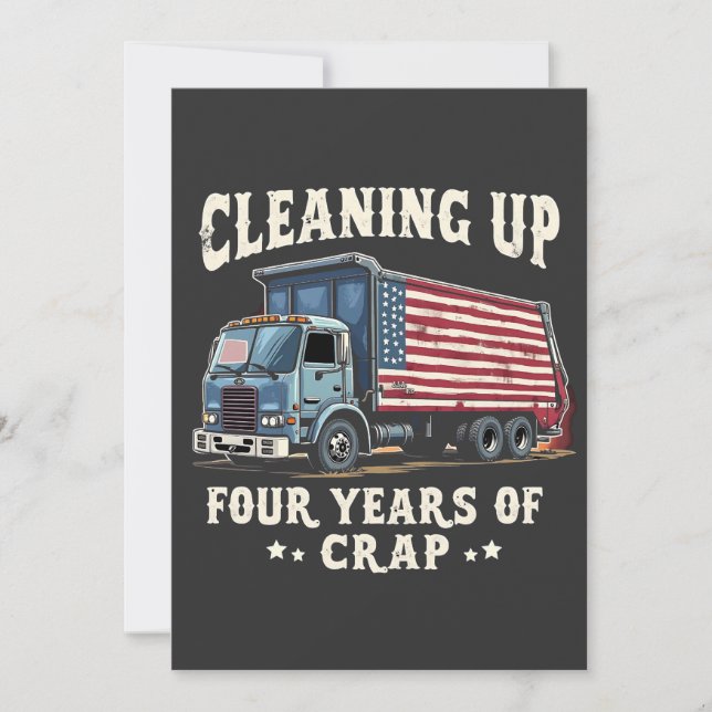 Invitación Limpiando tu basura de la inauguración de Trump de (Anverso)