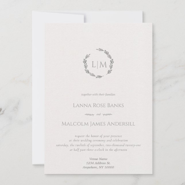 Invitación Limpiar y minimizar con planos de líneas botánicas (Anverso)