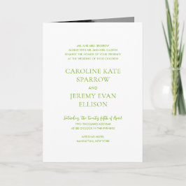 Invitación Limpieza de código QR verde limón matrimonio elega