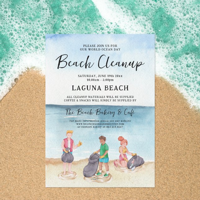 Invitación Limpieza de la playa del océano (Subido por el creador)