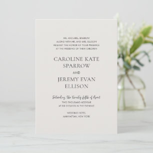 Invitación Limpieza de una boda Neutral elegante