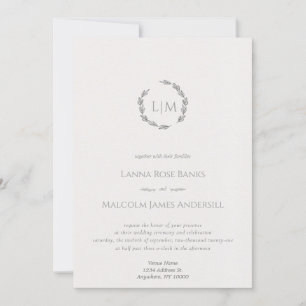 Invitación Limpieza y mínimo con planos de línea botánica sim