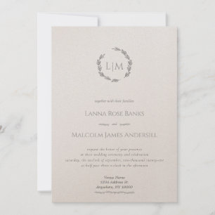 Invitación Limpieza y mínimo con planos de línea botánica sim